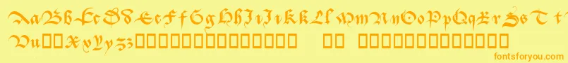 Batarde Font – Orange Fonts on Yellow Background
