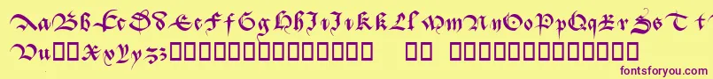 Batarde Font – Purple Fonts on Yellow Background