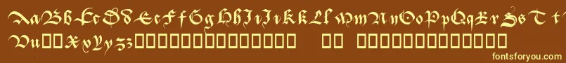 フォントBatarde – 黄色のフォント、茶色の背景