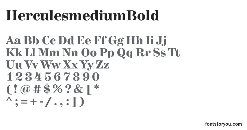 Шрифт HerculesmediumBold – алфавит, цифры, специальные символы