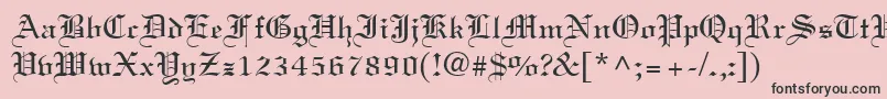 フォントOldtext – ピンクの背景に黒い文字