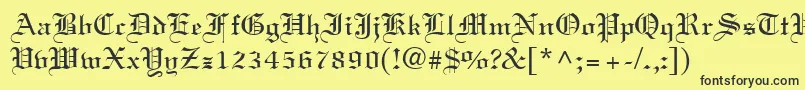 フォントOldtext – 黒い文字の黄色い背景