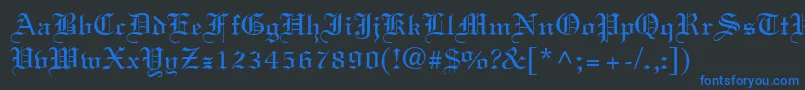 Oldtext Font – Blue Fonts on Black Background