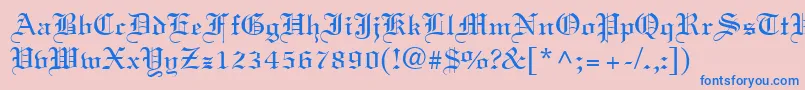 Oldtext Font – Blue Fonts on Pink Background