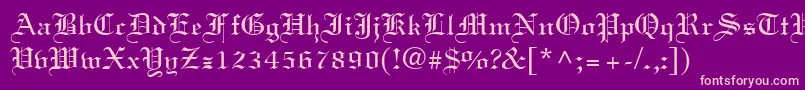 Oldtext Font – Pink Fonts on Purple Background