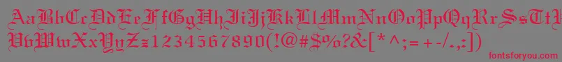 フォントOldtext – 赤い文字の灰色の背景