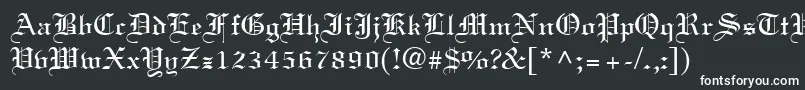 Oldtext-fontti – valkoiset fontit