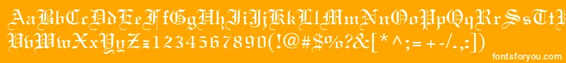 フォントOldtext – オレンジの背景に白い文字