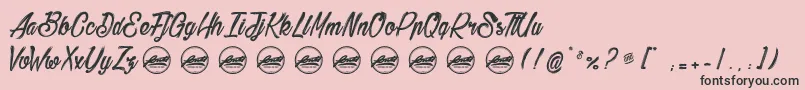 BethanieSnakePersonaluseonly Font – Black Fonts on Pink Background