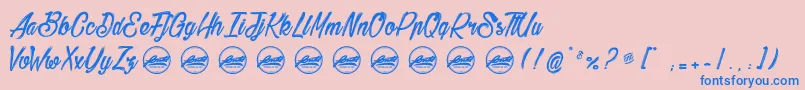 BethanieSnakePersonaluseonly Font – Blue Fonts on Pink Background