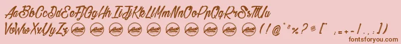 BethanieSnakePersonaluseonly Font – Brown Fonts on Pink Background