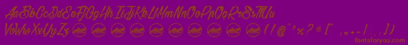 BethanieSnakePersonaluseonly Font – Brown Fonts on Purple Background