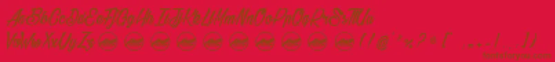 BethanieSnakePersonaluseonly Font – Brown Fonts on Red Background