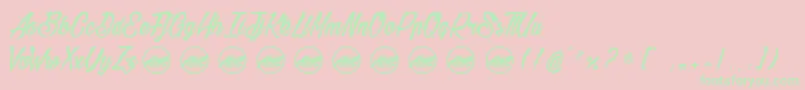 BethanieSnakePersonaluseonly Font – Green Fonts on Pink Background