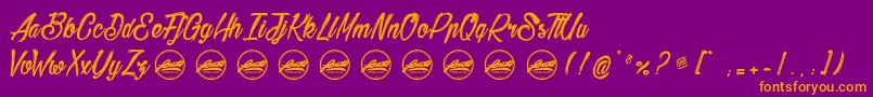 BethanieSnakePersonaluseonly Font – Orange Fonts on Purple Background
