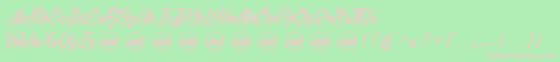 BethanieSnakePersonaluseonly Font – Pink Fonts on Green Background
