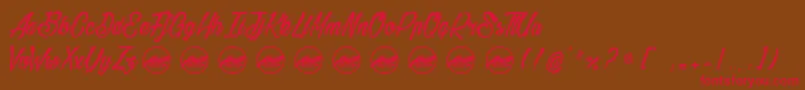 BethanieSnakePersonaluseonly-Schriftart – Rote Schriften auf braunem Hintergrund