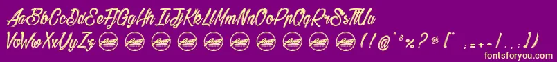 BethanieSnakePersonaluseonly Font – Yellow Fonts on Purple Background