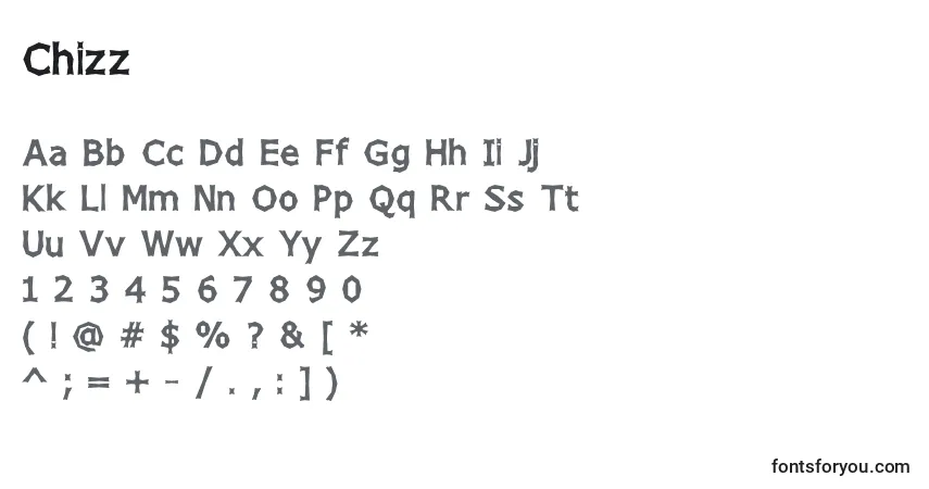 Шрифт Chizz – алфавит, цифры, специальные символы