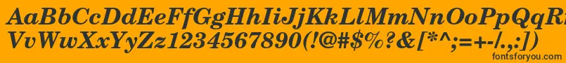 NewcenturyschlbkltstdBdit Font – Black Fonts on Orange Background