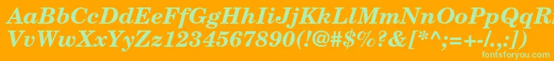 NewcenturyschlbkltstdBdit Font – Green Fonts on Orange Background