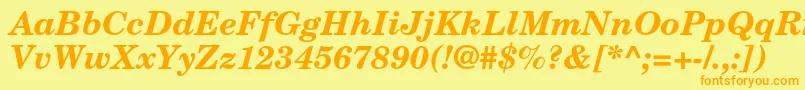 NewcenturyschlbkltstdBdit Font – Orange Fonts on Yellow Background