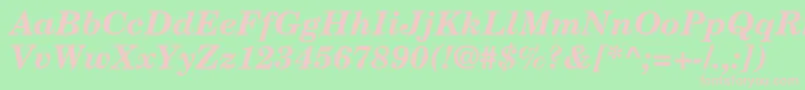 NewcenturyschlbkltstdBdit Font – Pink Fonts on Green Background