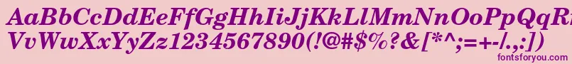 NewcenturyschlbkltstdBdit Font – Purple Fonts on Pink Background
