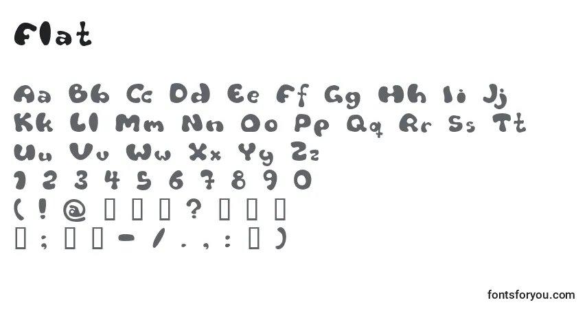 Schriftart Flat – Alphabet, Zahlen, spezielle Symbole
