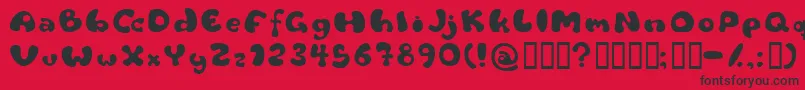 Flat Font – Black Fonts on Red Background
