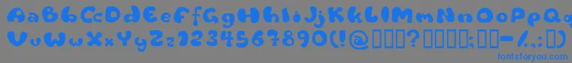 フォントFlat – 灰色の背景に青い文字