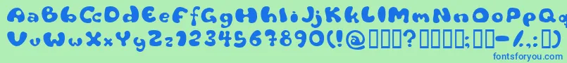 fuente Flat – Fuentes Azules Sobre Fondo Verde