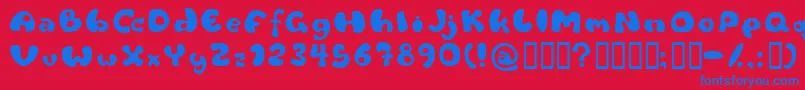 フォントFlat – 赤い背景に青い文字