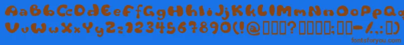 フォントFlat – 茶色の文字が青い背景にあります。