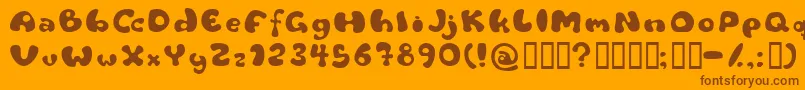 Flat-Schriftart – Braune Schriften auf orangefarbenem Hintergrund