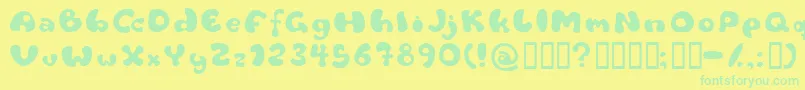 Flat Font – Green Fonts on Yellow Background