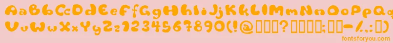 Flat Font – Orange Fonts on Pink Background