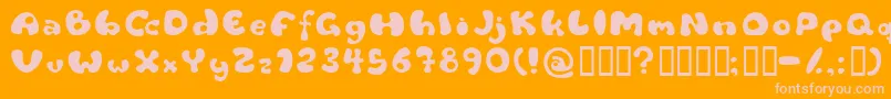 Flat Font – Pink Fonts on Orange Background