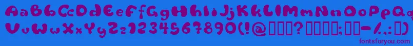 Flat Font – Purple Fonts on Blue Background