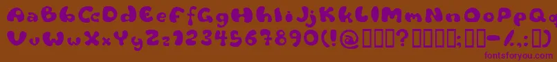 Flat Font – Purple Fonts on Brown Background