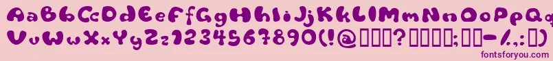 Flat Font – Purple Fonts on Pink Background
