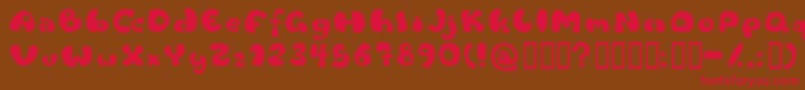 フォントFlat – 赤い文字が茶色の背景にあります。