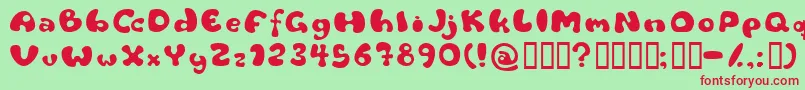 Flat Font – Red Fonts on Green Background