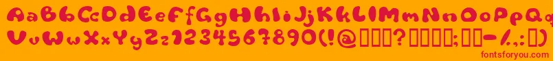 Flat Font – Red Fonts on Orange Background