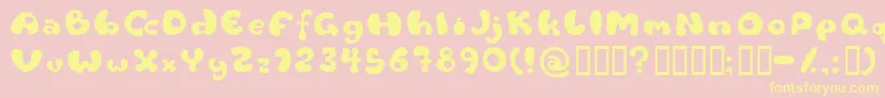 Flat-Schriftart – Gelbe Schriften auf rosa Hintergrund