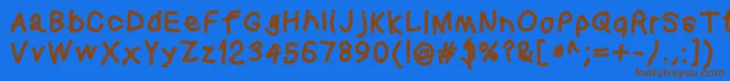 Squaredhand-fontti – ruskeat fontit sinisellä taustalla