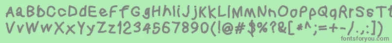 フォントSquaredhand – 緑の背景に灰色の文字