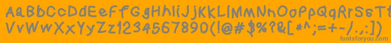 フォントSquaredhand – オレンジの背景に灰色の文字