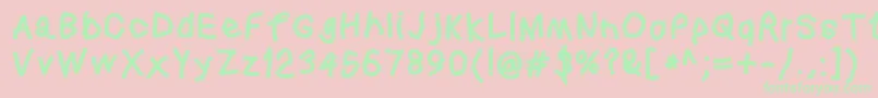 Squaredhand Font – Green Fonts on Pink Background