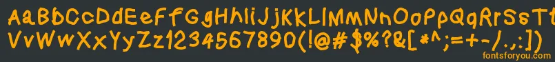 フォントSquaredhand – 黒い背景にオレンジの文字